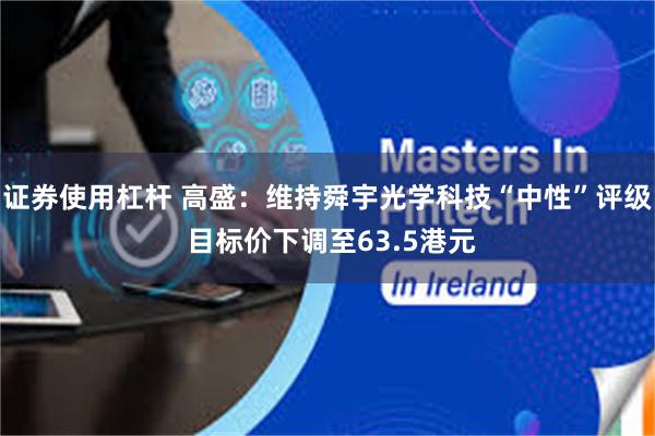 证券使用杠杆 高盛:维持舜宇光学科技“中性”评级 目标价下调至63.5港元