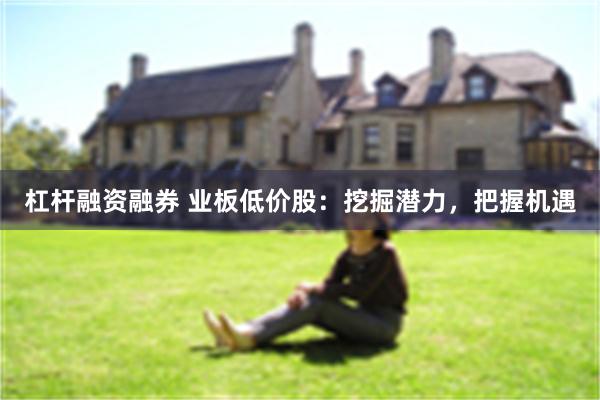 杠杆融资融券 业板低价股：挖掘潜力，把握机遇
