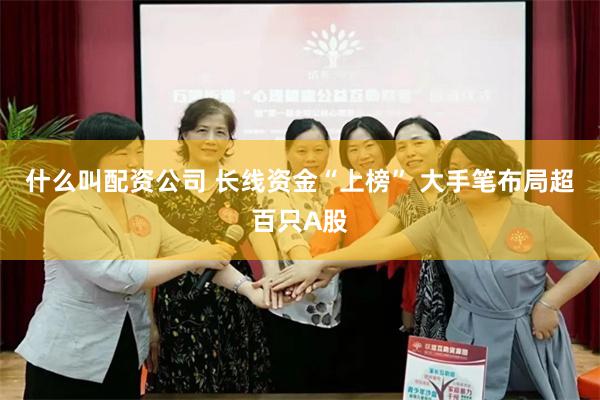 什么叫配资公司 长线资金“上榜” 大手笔布局超百只A股